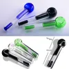 NEW Mini handle glass pipe Glass bubbler smoking pipe Spoon Bubbler Hybrid Spill Proof smoking bong without shipping fee