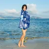 Towel 70*145cm Blue Color Printed Summer Absorbent Microfiber Bath Beach Drying Washcloth Swimming