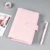 Macaron Color A6 Ring Binder PU Clip-on Notepads Leather Loose Leaf Notebook Cover Notebooks Journal Stationery