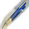 PURE PEARL 8 Styles top Quality Ballpoint Pen Classic Luxury Metal Slender Drawing Blue barrel Stationery smooth writing Gift Refi3502