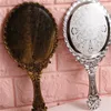 Miroirs haute définition à la main en verre rétro motif vanité miroir de maquillage éclairé style coréen princesse poignée portable compacte RH5813