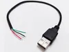USB2.0 A Typ Male Plug 4pin 4 Tråd Dataavgiftskontakter Kabel, USB-ledningsladd, 30cm, DIY / 10PCS
