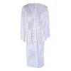 Lace Beach Pareo wear Swim suit Cover up Playa Tunics for Kimono Swimwear Women Dress #Q767 210420