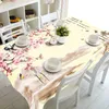 Customizable 3d Tablecloth Pink Peach Blossom&Butterfly Pattern Thicken Polyester Rectangular and Round Table cloth Home textile 210626