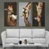 Affiche girafe images d'animaux peinture à l'huile sur toile Art mural pour salon décoration de la maison cerf affiches imprime