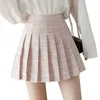 Y2K Summer Korean Fashion Short Women kjol Casual Slim Elastic Highwaisted Striped Harajuku Pleated Plaid Aline Mini kjolar 220617