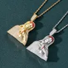 European and American Madonna pistol dripping blood pendant necklace character portrait retro punk hip hop accessories