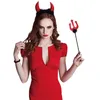 Party Favor 1Set Halloween Cosplay Décorations Bandeau Demon Horn Hell Fork Set Aldult Children's Birthday Gift Little Devil Dress