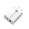 Prise de chargeur murale de voyage à domicile, blanc, charge rapide, double Ports PD 12W 20W Eu US Ac, pour Iphone 14 15 Ipad Htc Huawei F1