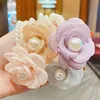 Novas Mulheres Elegante Flor Pérolas Scrunchie Rabo de Cabelo Hold Cabelo Cabelo Doce Decorar Headband Hair Tie Tie Acessórios