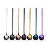 2021 Spoons 50pcs/lot Coffee Tea Mixing Mug Spoon Stainless Steel 17cm Gold Rose Plated Honey Serving Bar Japanese