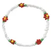 Flores coreanas Daisy Beads Pulseiras para menina transparente colorido colorido Frisado artesanal elástico de pulseira para mulheres tendência jóias G1026