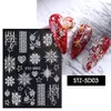 5D Embossed Nail Sticker Christmas Snowflakes Design Adhesive Nail Decals Summer Sliders Nail Art Decorations3064494