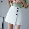 LY VAREY LIN Spring Summer Casual Female High Waist Loose Black Lady Shorts Women Solid Color Button 210526