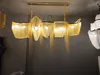 Luminária moderna luminária luminária cadeia de alumínio vintage ouro pingente luminária luminária suspensão para sala de estar hotel iluminação interna
