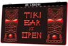 LS0311 Tiki Bar is open masker 3D-gravure LED-lichtbord geheel detailhandel3701241