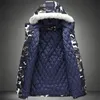 Estilos clássicos mais jaqueta de inverno de veludo masculino M-5XL moda camuflagem parkas casacos militares engrossar casacos com capuz de pele wi