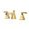 Basin Faucet Gold Bathroom 3 Hole Double Handle Deck Mounted Bath Shower Mixer Water Tap HG271 Sink Faucets8397497