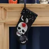 Party Supplies Halloween Decoration Socks Black Ghost Printed Gift Bag Pendant Horror Scene Decorations for Home FWB8801