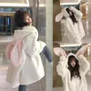 Women's Hoodies & Sweatshirts K1ME Women Winter Faux Fur Jacket Cute Ears Zip Up Fuzzy Plush Sweatshirt Coat Harajuku Oversized Loose