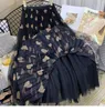 Spódnica z wysokiej talii Kobiety jesienne zima nowa koreańska miłosna mish spódnica vintage długa plisowana przędza Kobieta spódnice 210331