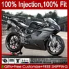 Cuerpos de inyección para DUCATI 1198R 848 1098 1198 S R 2007 2008 2009 2010 2011 2012 18No.51 Carrocería 848S 1098S 1198S 848R 1098R Negro mate 07 08 09 10 11 12 Kit de carenado OEM