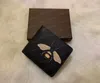 最高品質の男性動物ショート財布レザー黒ヘビ虎蜂財布女性ロングビジネスバッグファッション財布カードホルダーギフトボックス付き JN8899