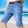 Mäns jeans mens lätta tunna denim shorts 2022 sommar klassisk märke mjuk bomull stretch business casual rak ljusblå, 1009