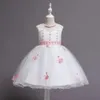 Vestido de fiesta para niño, vestidos de niña de flores bordados, fiesta formal de cumpleaños, vestido sin mangas con cuentas