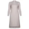 Robe en dentelle Pull Femme Automne Hiver Mode Casual Col Roulé Manches Longues Bouton Tricoté Robes 210508