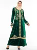 9157 abito di velluto oro arabo ricamato verde da donna alla moda e dignitoso (escluso il velo)