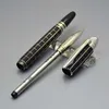 Kampanj Högkvalitativ skrivning Pen Black eller Sliver Roller Ballpoint Fountain Pens Stationery Office School Supplies With Serial 5555203