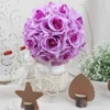 Flores decorativas grinaldas 1pc simulação criptografia festa de casamento bola de flor de rosa bola ao ar livre purple 20cm