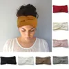 Kvinnor Woolen Crossed Sticked Headband Wide Elastic Hairband Head Wrap Winter Ear Warmer Headdress Hårtillbehör Höst