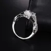 Real Solid 100% 925 Sterling Silver Rings for Women Luxury square 5ct Diamond Engagement Wedding Ring Three styles jewelry