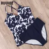 RUUHEE Bikini Swimsuit Swimwear Women High Waist Tankini Set Push Up Bathing Suit Beachwear Plus Size 210712