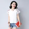 Summer Women Blouse Shirt Fashion Casual O-Neck Female Ladies Toppar Blombroderi Solid Kläder 0284 40 210506