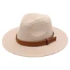 Panama strohoed vrouwen zon hoeden dames lente zomer sunhat heren brede rand caps jazz caps vrouw mode outdoor zee strand sunhats man chapeau groothandel 9 kleuren