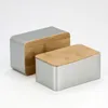 Liten Vintage Metal Storage Box With Wood Lid Pengar Mynt Candy Key Packaging Box Köksbehållare OrganizerFood