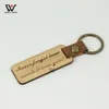 Fathers Day Gift-Keychain Charms Straps Wooden Leather Laser Engraved Keychains Metal key ring Wood Blank key Chain Christmas Thanksgiving Gifts