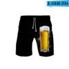 Mens Graphic Shorts 3d Digital Beer Pattern Short Pants Fashion Breathable Pant for Munich Beer Festival Germany