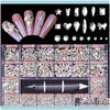 Nail Salon Health Beautynail Art Décorations 600Pcs / Box Mixed Ab Glass Crystal Diamond In Grids 21 Shape Plus Ss3-Ss20 Flatback Strass