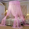 Home Large Elegant Mosquito Nets for Summer Hanging Kid ding Round Dome Canopy Curtain Bed Tent With Night Light