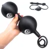 Yutong Bola de acero incorporada Enchufe anal Inflable Grandes tías largas Masturbador Próstata Masajeador de glúteos Punto G Estimulador de clítoris Juguetes de naturaleza para adultos