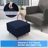 Rectangle Ottoman Stool Cover Slipcover Jacquard Square Footstool Sofa Furniture Protector s Footrest Chair 211207