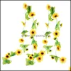 Decorative Festive Party Supplies Home Gardendecorative Flowers & Wreaths 2Pcs Simulated Sunflower Rattan Water Pipes Decorated Wedding Fest