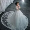 Новые белые A-Line кружева свадебное платье O-шеи аппликации с длинными рукавами элегантные свадебные платья с помощью HRough Back Vestido de Novia Custom