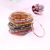 Charm Bracelets 5pcs/lot Multi Color Gold Elastic Crystal For Girls Charming Rhinestones Jewelry Gifts