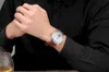Classic Tourbillon Mens orologi Top Automatic Watch Silver Case Calendario Impermeabile Orologio da polso meccanico con orologio meccanico