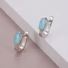 Stud 2021 Simple Fashion Geometric Round Charm 925 Sterling Silver Jewelry Gift Classic Natural Precious Larimar Earrings For Women